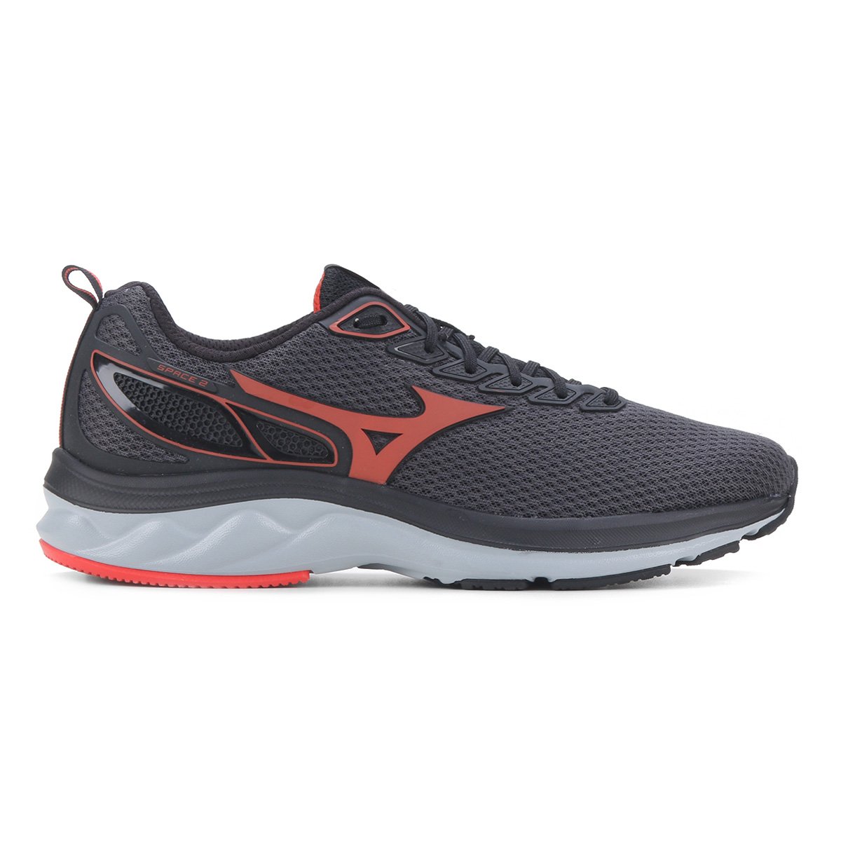 Tênis Mizuno Space 2 Masculino - Chumbo+Vermelho Menor preço em Tênis Mizuno Space 2 Masculino - Chumbo+Vermelho
