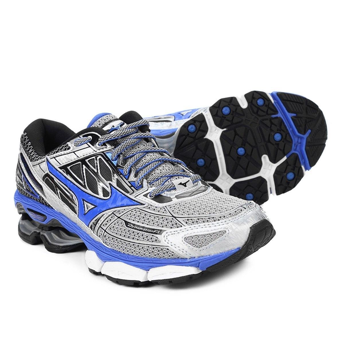 Tênis Mizuno Wave Creation 19 Masculino - Prata+Preto Menor preço em Tênis Mizuno Wave Creation 19 Masculino - Prata+Preto