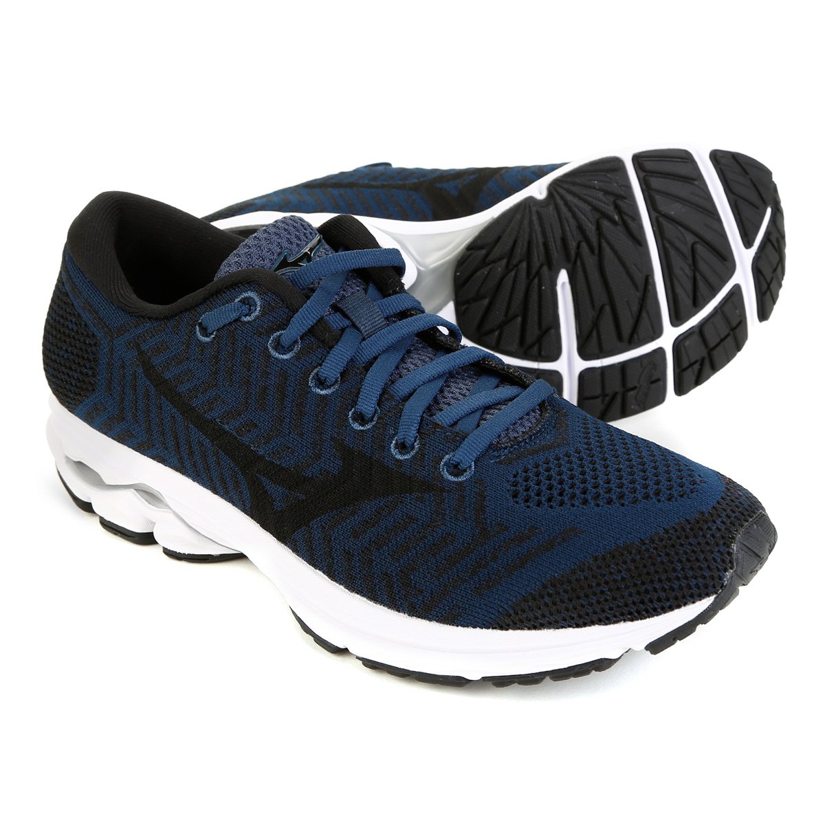Tênis Mizuno Wave Knit R2 - Marinho+Preto Menor preço em Tênis Mizuno Wave Knit R2 - Marinho+Preto