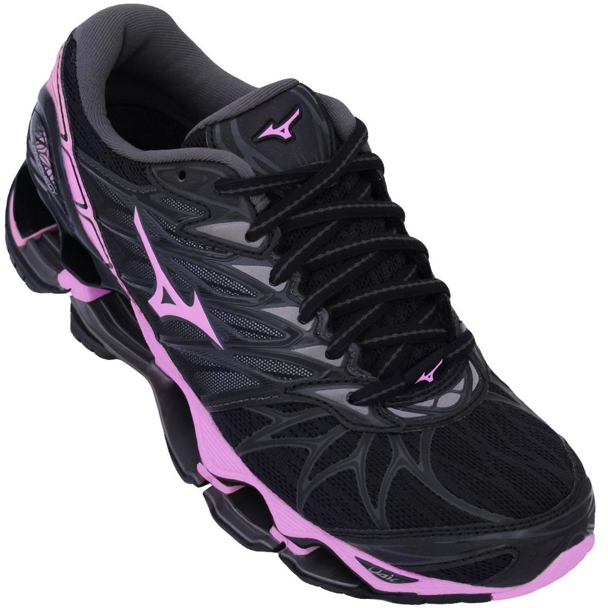 Tênis Mizuno Wave Prophecy 7 Feminino - Preto+Rosa Menor preço em Tênis Mizuno Wave Prophecy 7 Feminino - Preto+Rosa