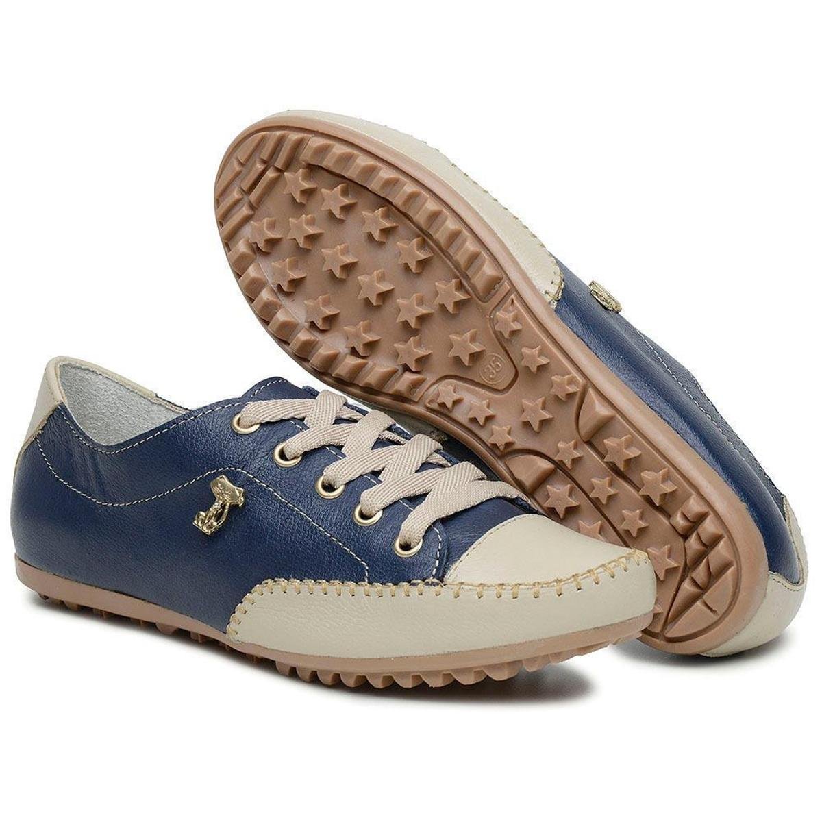 Tênis Mocassim feminino Mocatênis Cadarço Bella Dama em Couro Legítimo Confortável Menor preço em Tênis Mocassim feminino Mocatênis Cadarço Bella Dama em Couro Legítimo Confortável