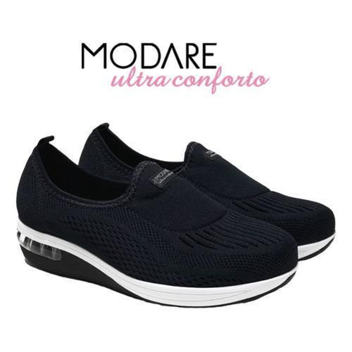 Tênis Modare Feminino Ultraconforto Ortopédico Esporão - Preto - 33 BR