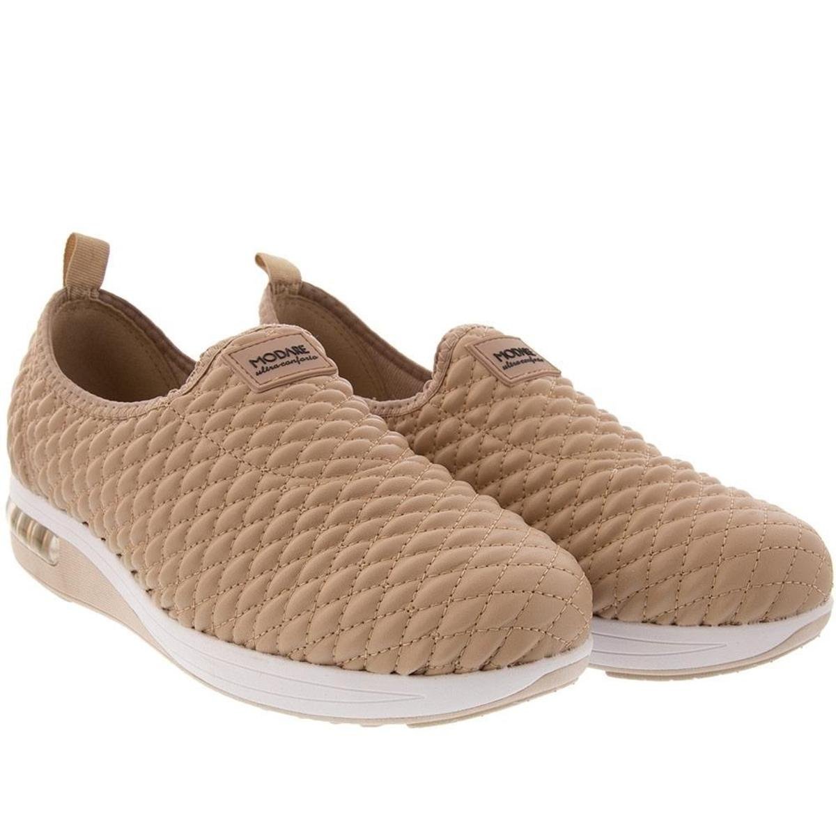 Tênis Modare Ultraconforto Modern Confort Matelassê Feminino - Bege Menor preço em Tênis Modare Ultraconforto Modern Confort Matelassê Feminino - Bege