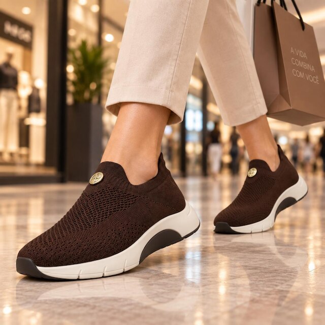 Tênis Modare Ultraconforto Slip On Knit Feminino