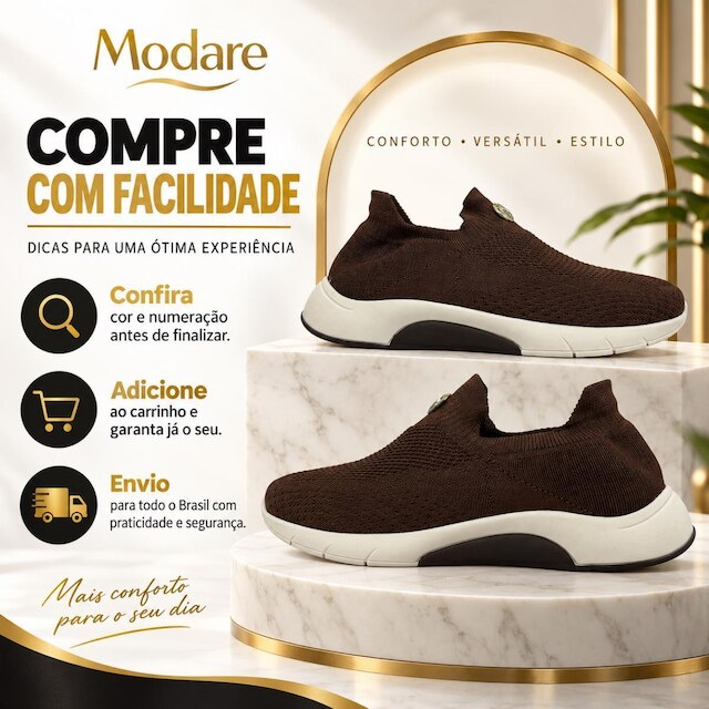 Tênis Modare Ultraconforto Slip On Knit Feminino