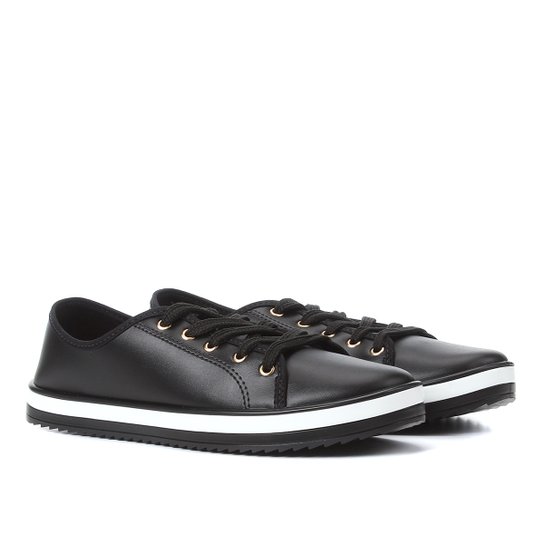 Tênis Moleca Cadarço Feminino - Preto