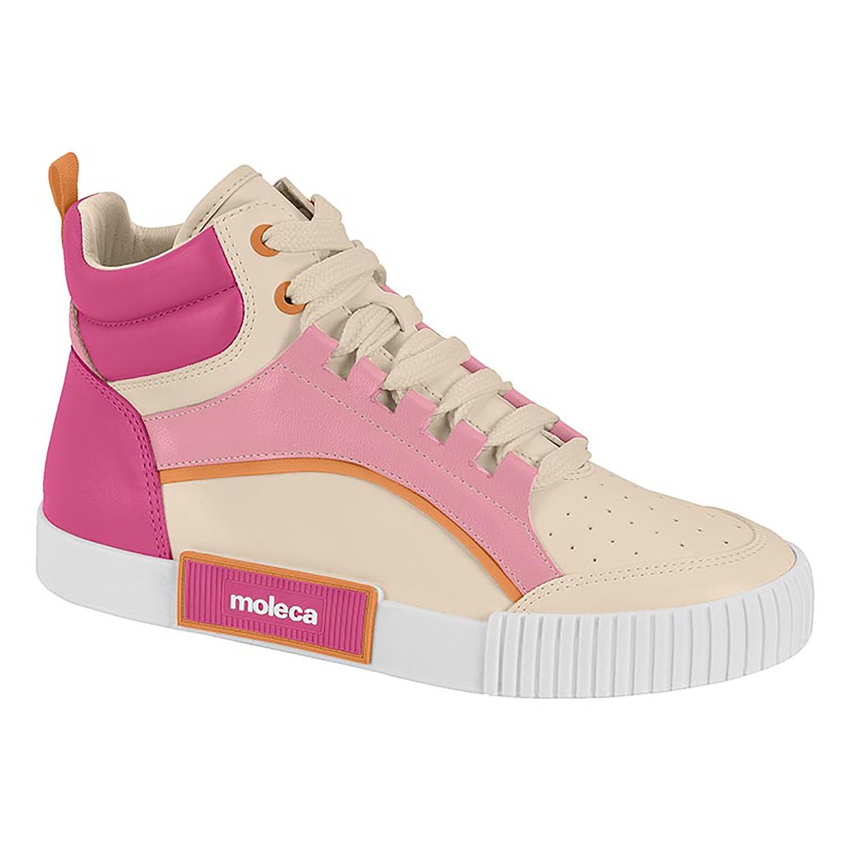 Tênis Moleca Cano Médio Feminino - Rosa Menor preço em Tênis Moleca Cano Médio Feminino - Rosa