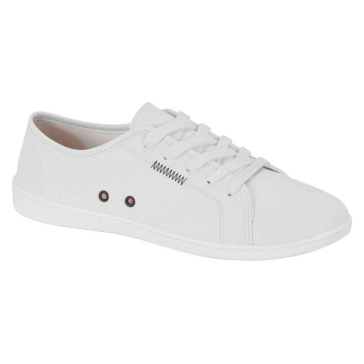 Tênis Moleca Casual Básico Feminino- Branco Menor preço em Tênis Moleca Casual Básico Feminino- Branco