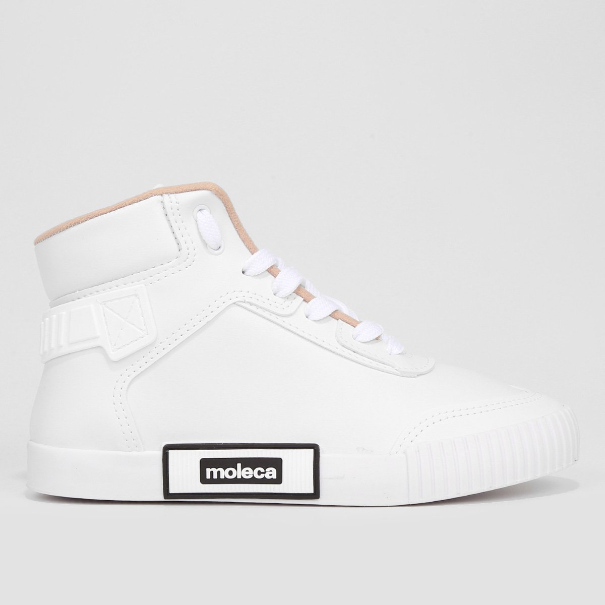 Tênis Moleca Casual Cano Médio Feminino - Branco Menor preço em Tênis Moleca Casual Cano Médio Feminino - Branco