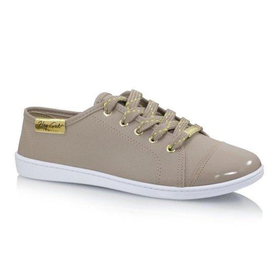 Tênis Moleca Casual Sapatênis Feminino - Cinza