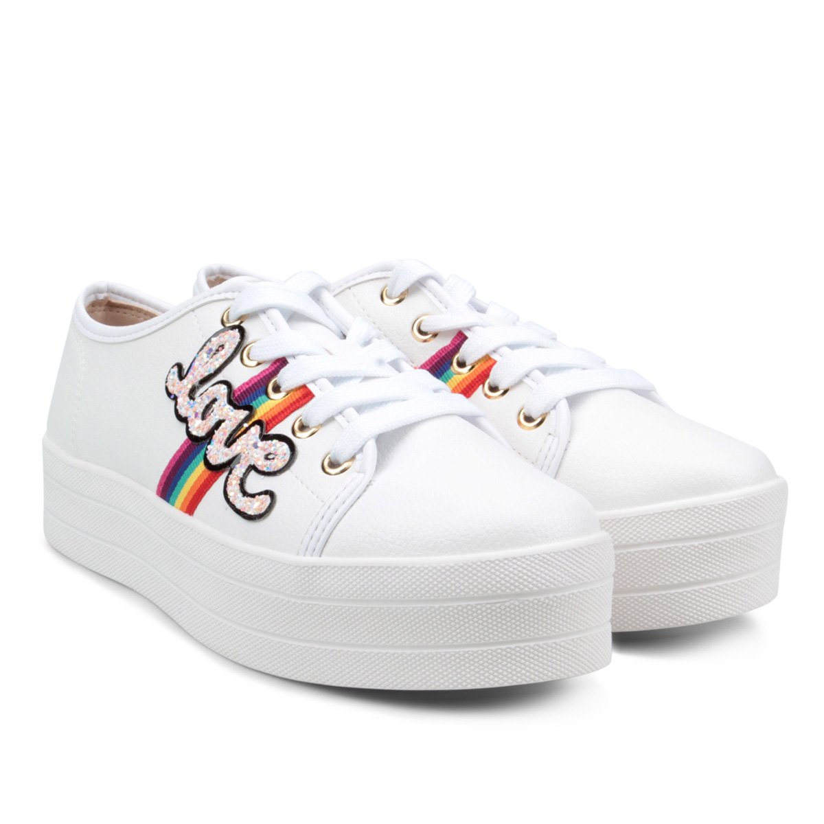 Tênis Moleca Flatform Arco-íris Feminino - Branco é ruim? Tênis Moleca Flatform Arco-íris Feminino - Branco é boa?