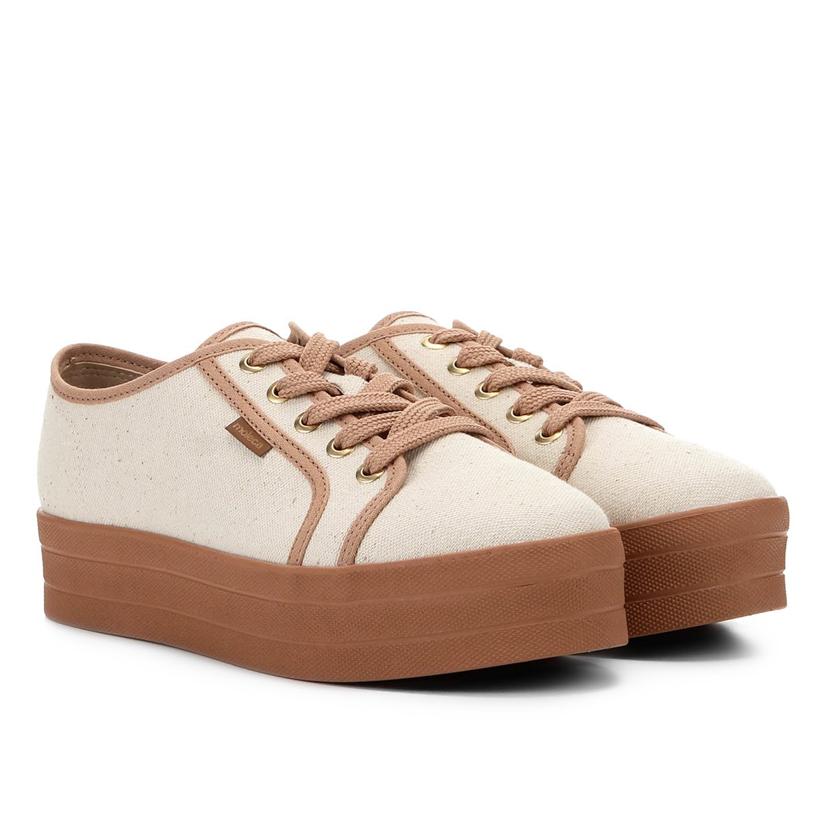 Tênis Moleca Flatform Básico Feminino - Nude Menor preço em Tênis Moleca Flatform Básico Feminino - Nude