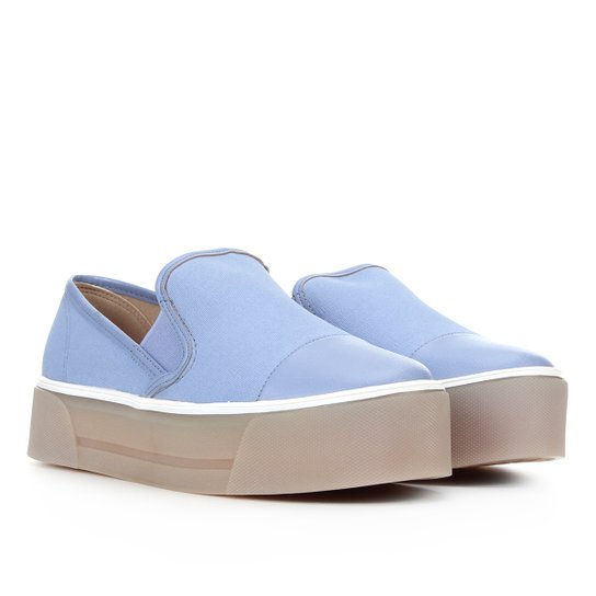 Tênis Moleca Slip On Caixa Alta Feminina - Jeans