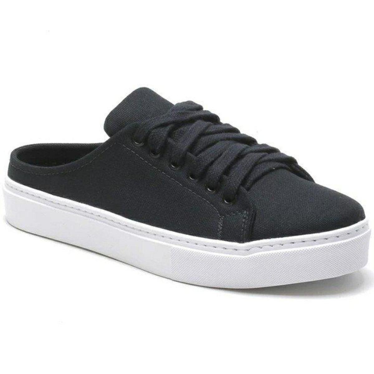 Tênis Mule Camurça Calu Com Cadarco Feminino - Preto | Zattini