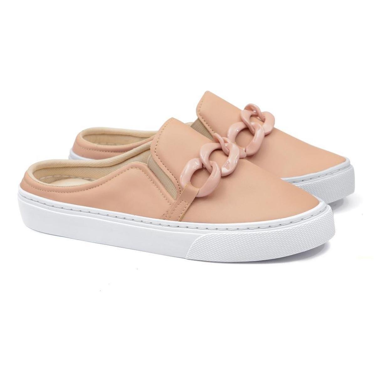 Tênis Mule Feminino Casual Slip On Sapatilha Femenina Modinha Original - Nude Menor preço em Tênis Mule Feminino Casual Slip On Sapatilha Femenina Modinha Original - Nude