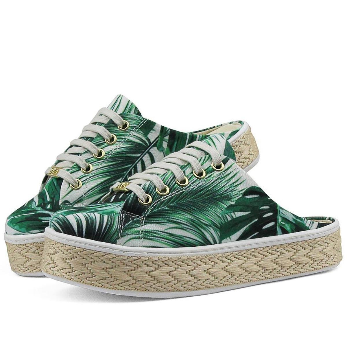 Menor preço em Tênis Mule Feminino Estampado Despojado Confortável Casual - Verde