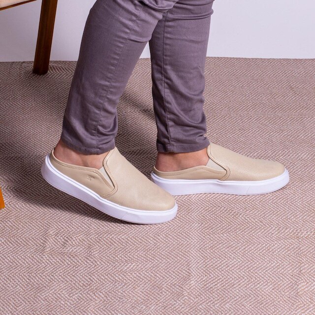 Tenis Mule Iate Sapatenis Masculino Slip On De Couro Premium