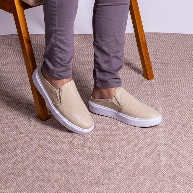 Tenis Mule Iate Sapatenis Masculino Slip On De Couro Premium
