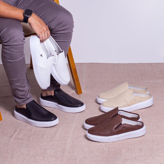 Tenis Mule Iate Sapatenis Masculino Slip On De Couro Premium