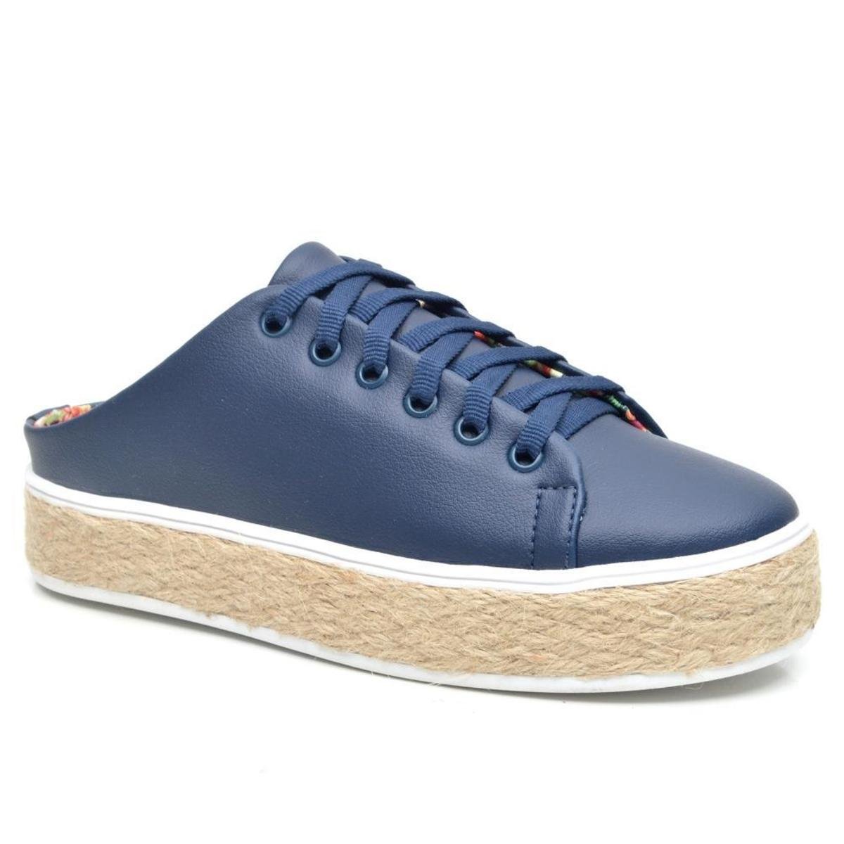 Tênis Mule JL Shoes Flatform Leve Feminino - Azul Menor preço em Tênis Mule JL Shoes Flatform Leve Feminino - Azul