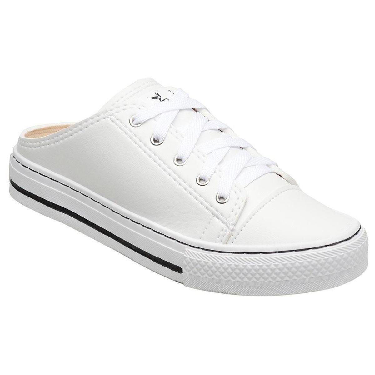 Tenis Mule Star Feminino Classico All Fácil Calçar Dona Beja - Branco Menor preço em Tenis Mule Star Feminino Classico All Fácil Calçar Dona Beja - Branco