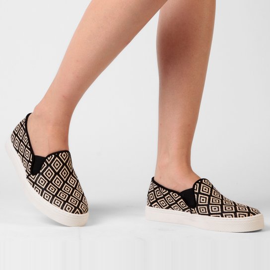 Tênis My Shoes Slip On Estampado - Preto