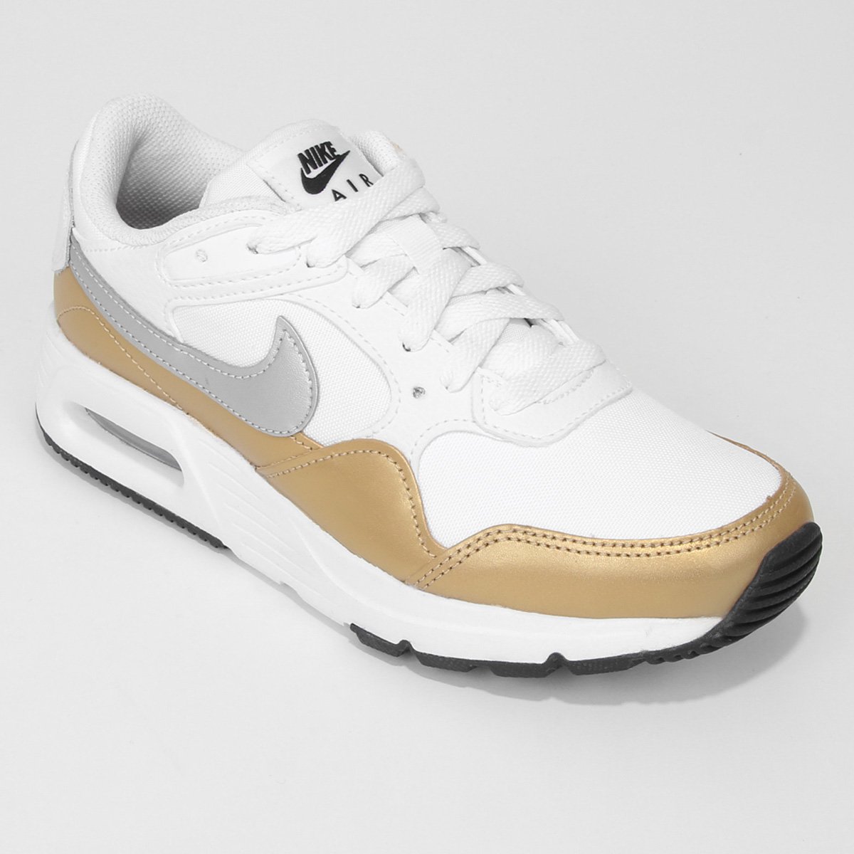 tenis air max dourado