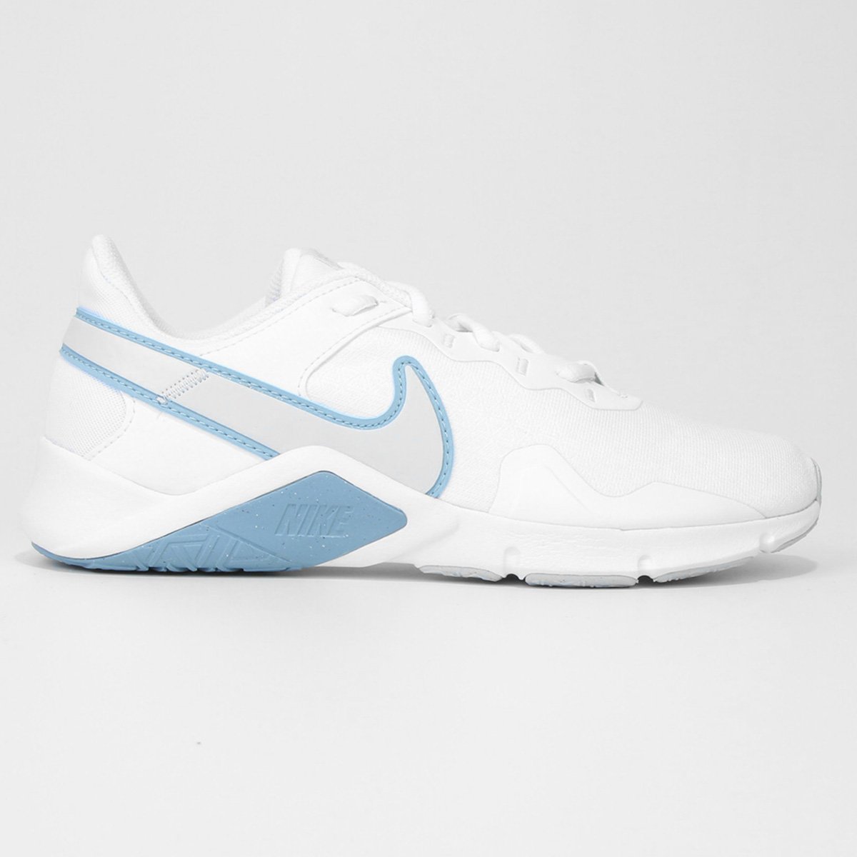 Tênis Nike Legend Essential 2 Feminino - Branco+Azul Menor preço em Tênis Nike Legend Essential 2 Feminino - Branco+Azul