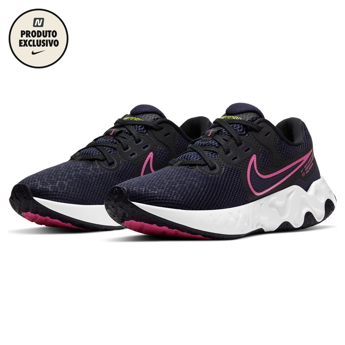 Tênis Nike Renew Ride 2 Feminino - Preto+Rosa é ruim? Tênis Nike Renew Ride 2 Feminino - Preto+Rosa é boa?