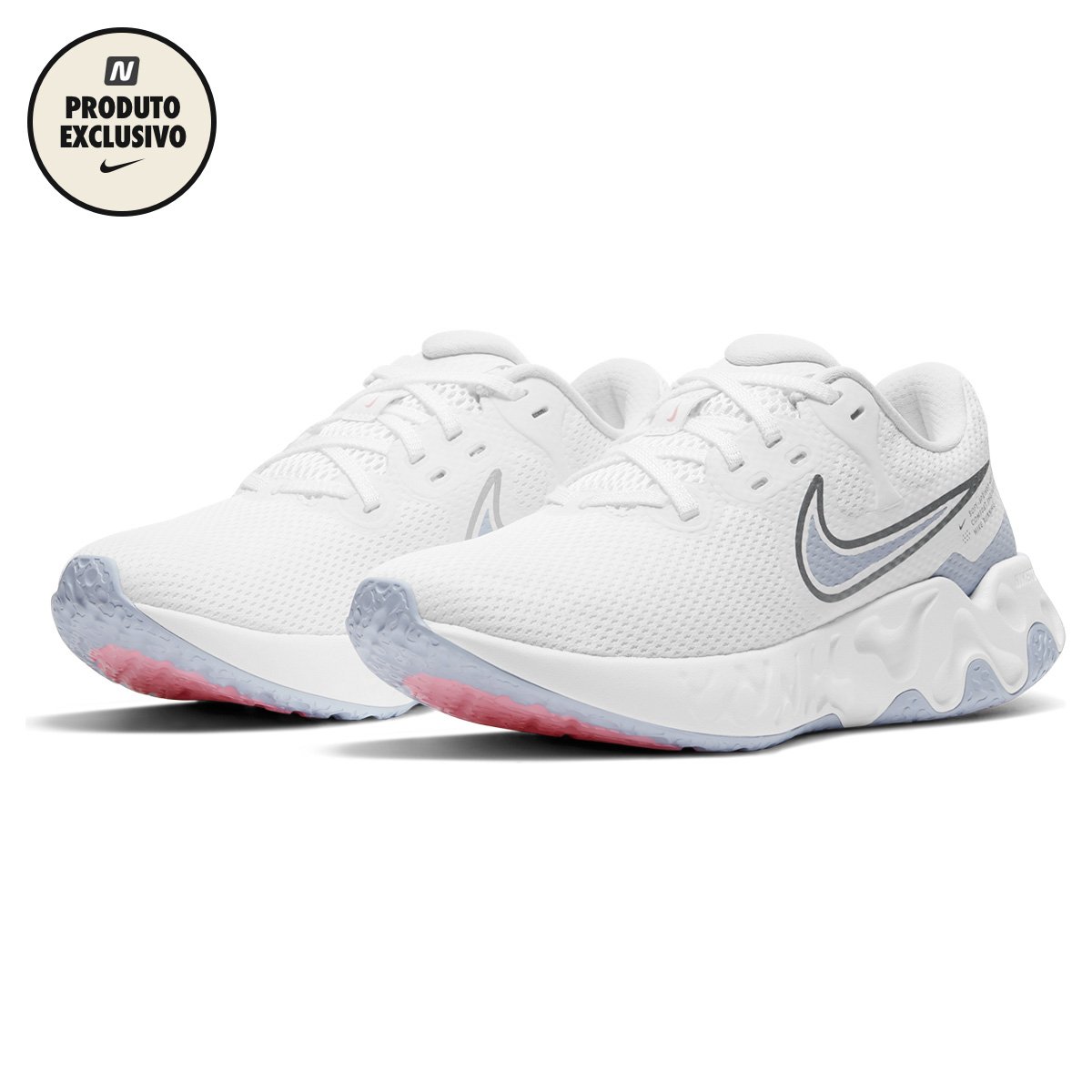 Tênis Nike Renew Ride 2 Feminino - Branco+Cinza Menor preço em Tênis Nike Renew Ride 2 Feminino - Branco+Cinza