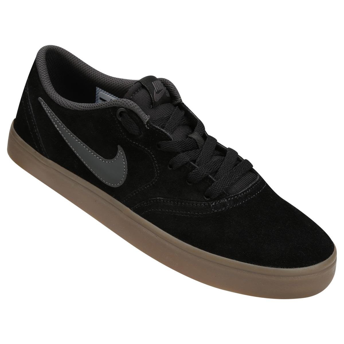 Tênis Nike SB Check Solar Masculino - Preto+Marrom Menor preço em Tênis Nike SB Check Solar Masculino - Preto+Marrom