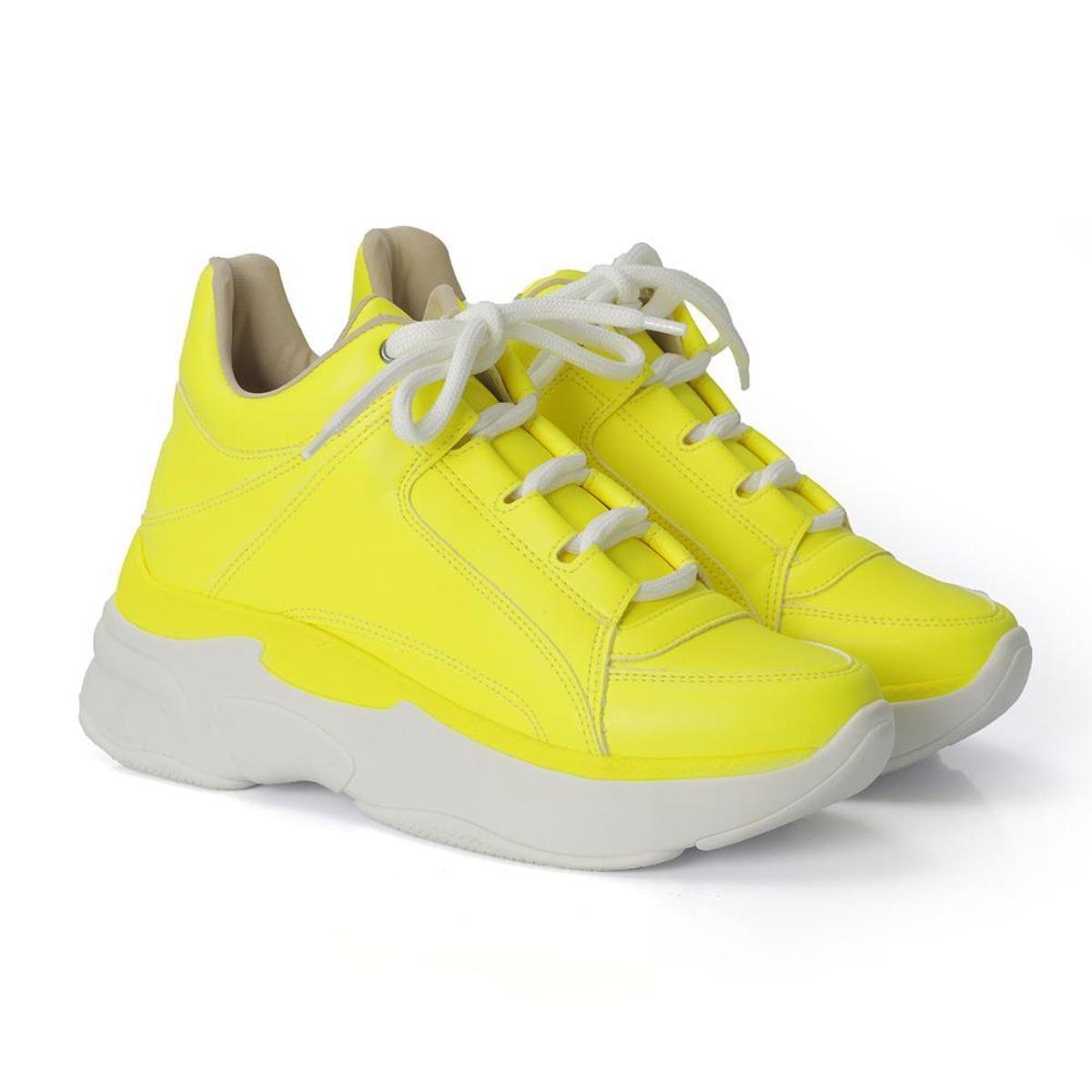 tenis feminino amarelo neon