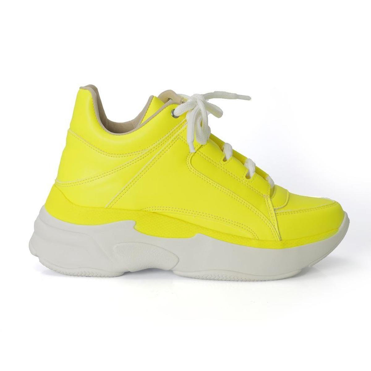tenis feminino amarelo neon