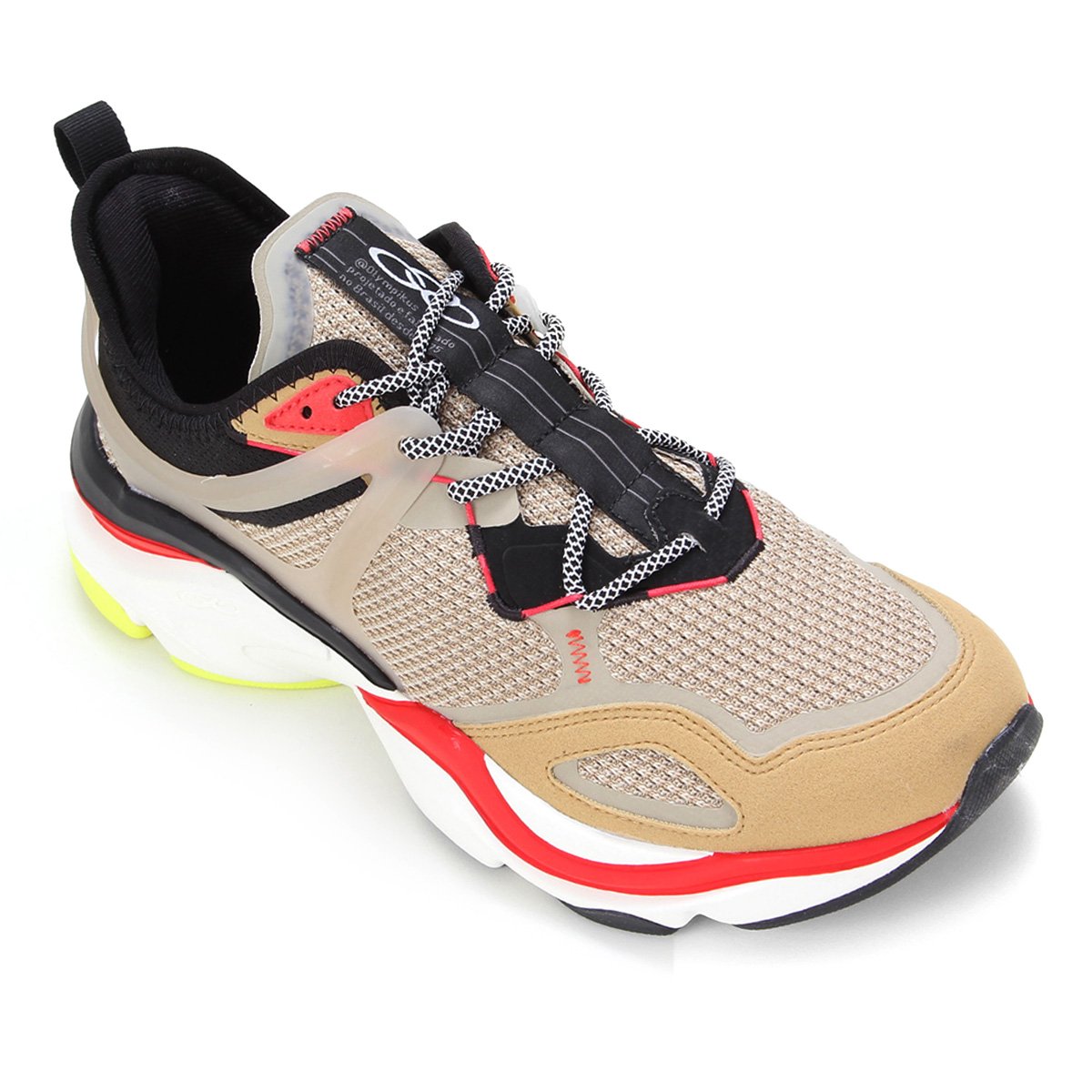 Tênis Olympikus CS Urban 867 Masculino - Bege+Preto Menor preço em Tênis Olympikus CS Urban 867 Masculino - Bege+Preto