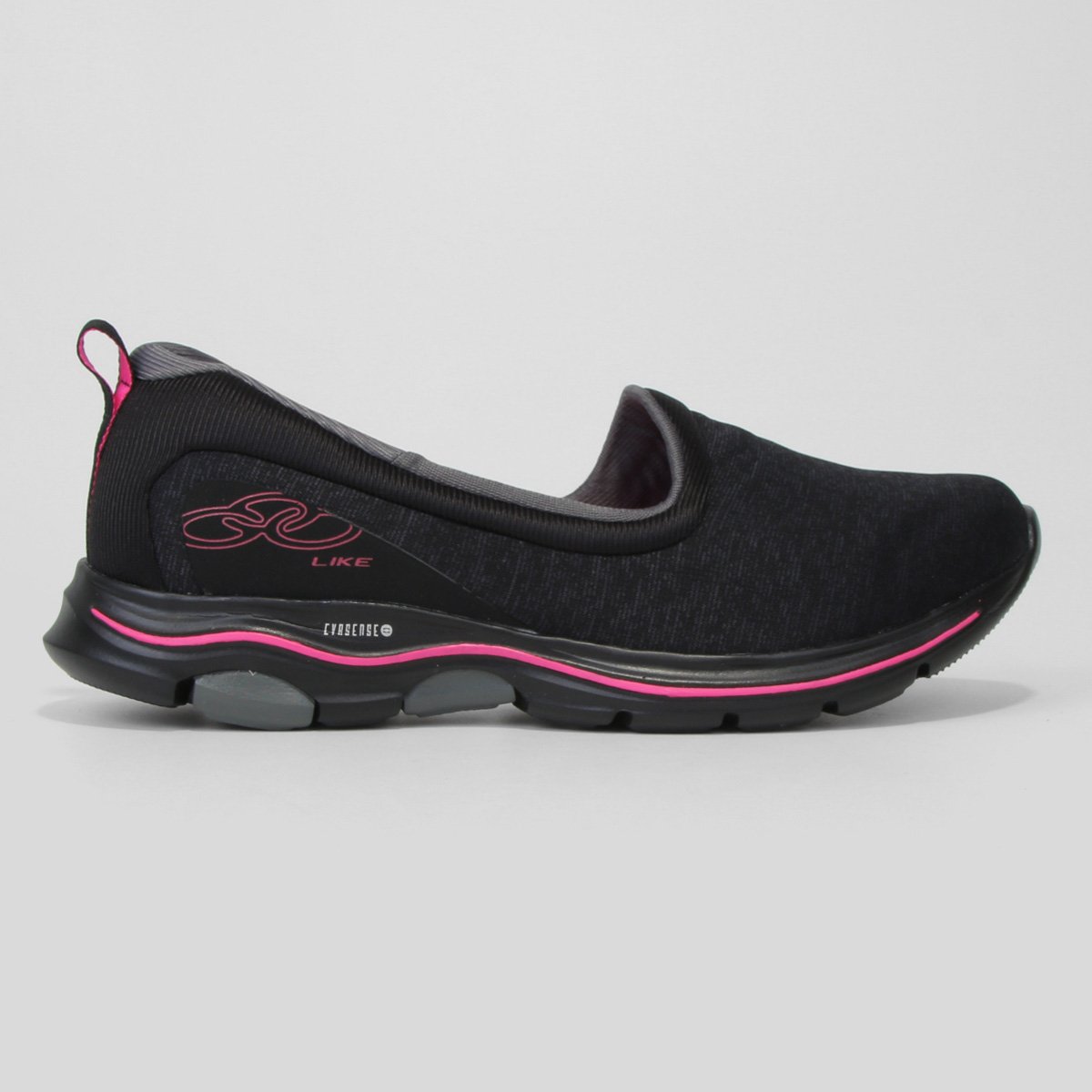 Tênis Olympikus Like Feminino - Preto+Pink Menor preço em Tênis Olympikus Like Feminino - Preto+Pink