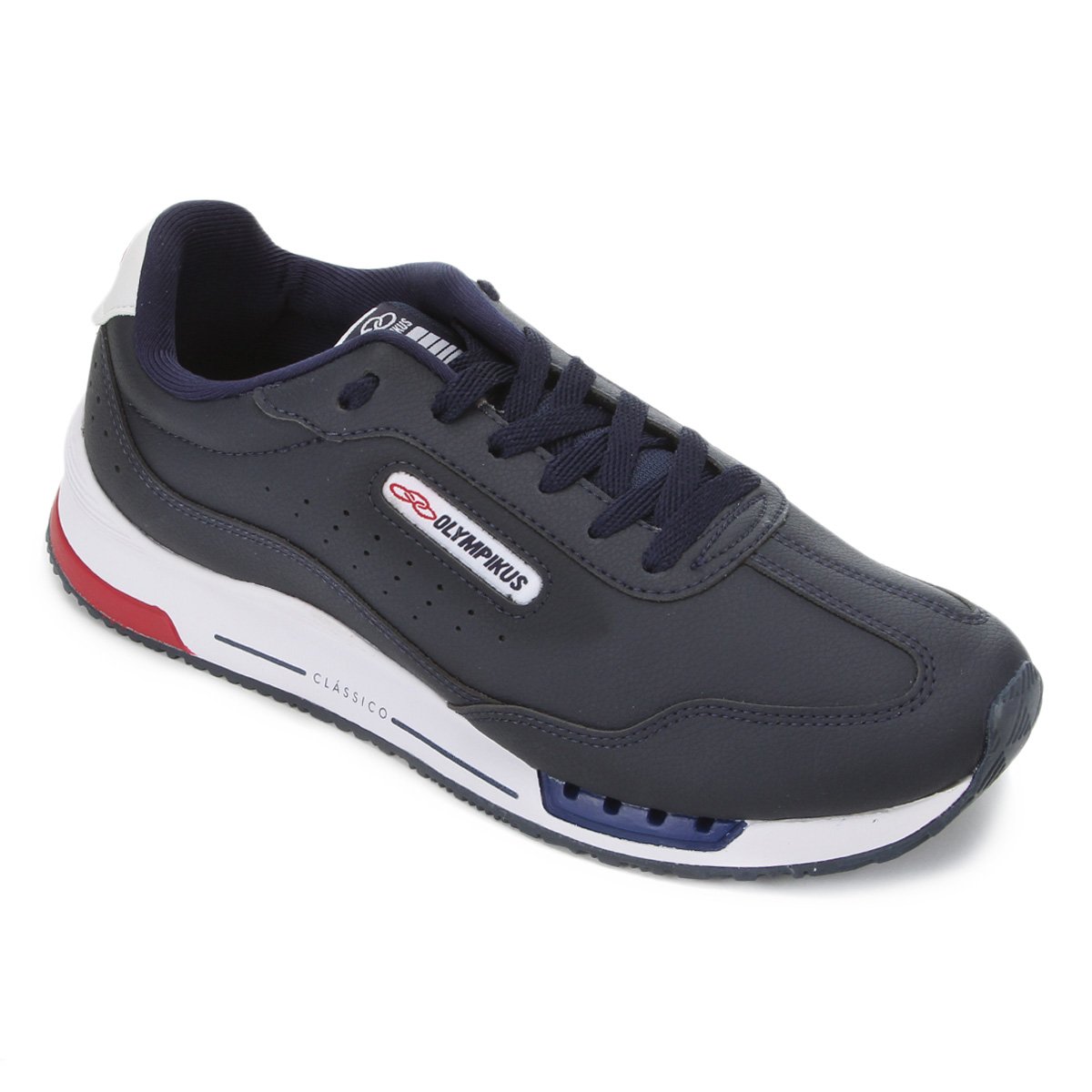 Tênis Olympikus Quasar Masculino - Marinho+Branco Menor preço em Tênis Olympikus Quasar Masculino - Marinho+Branco