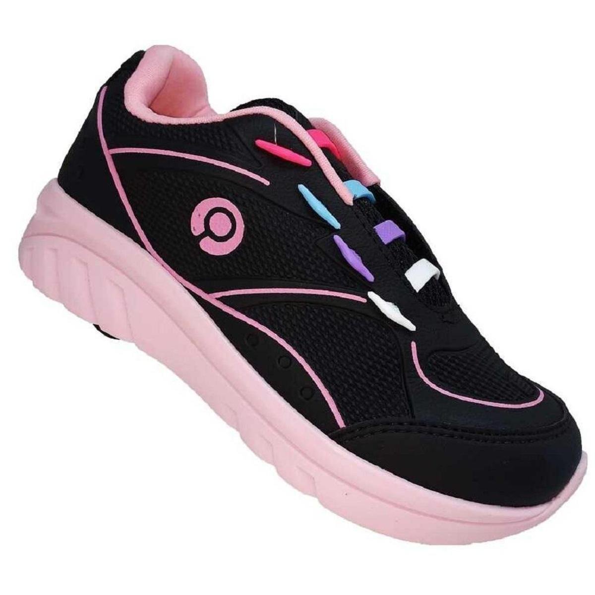 Tênis Ortopé Infantil Com Rodinhas Menina - Preto Menor preço em Tênis Ortopé Infantil Com Rodinhas Menina - Preto