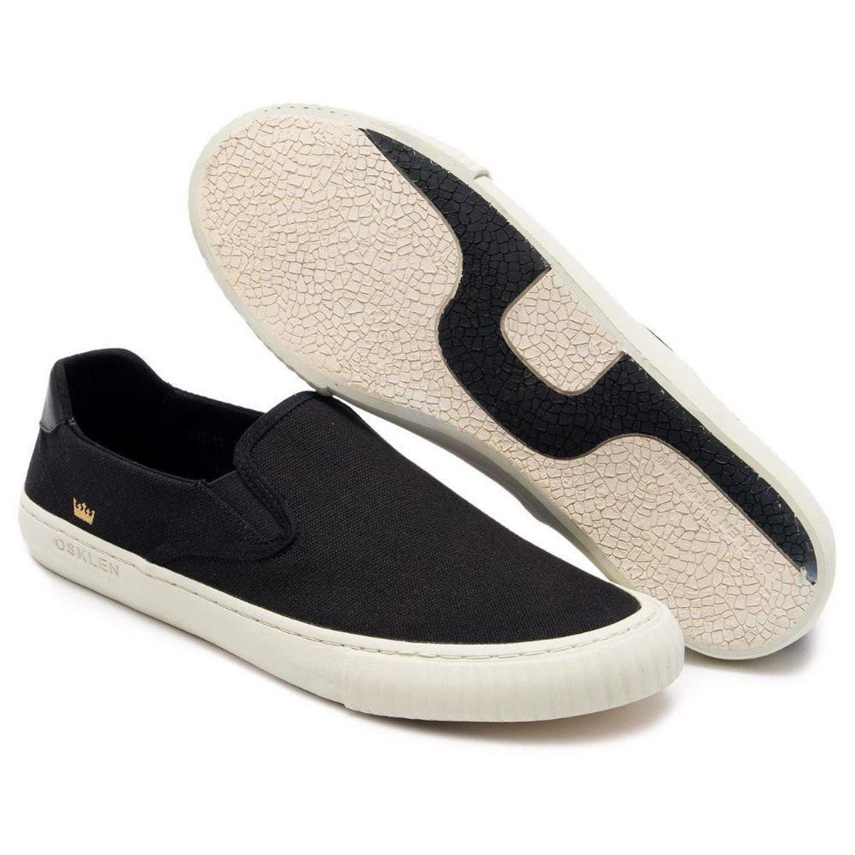 TÊNIS OSKLEN CANVAS SLIP ON MASCULINO - Preto | Zattini