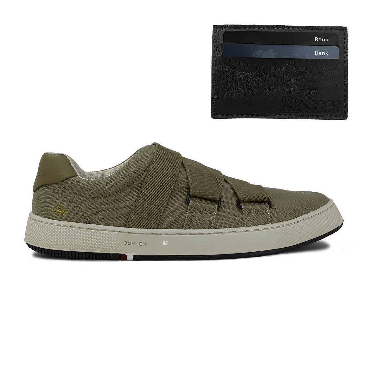 Tênis Osklen Soho Lona Lisa Elástico + Porta Cartão - Bege Menor preço em Tênis Osklen Soho Lona Lisa Elástico + Porta Cartão - Bege