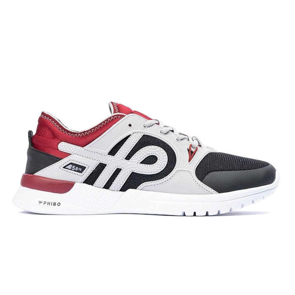 Tênis Ous Phibo 5 8 13 Masculino - Cinza+Vermelho Menor preço em Tênis Ous Phibo 5 8 13 Masculino - Cinza+Vermelho