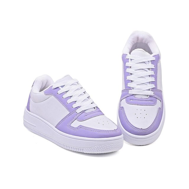 Tênis Parvaneh Feminino Casual Lilás com Branco
