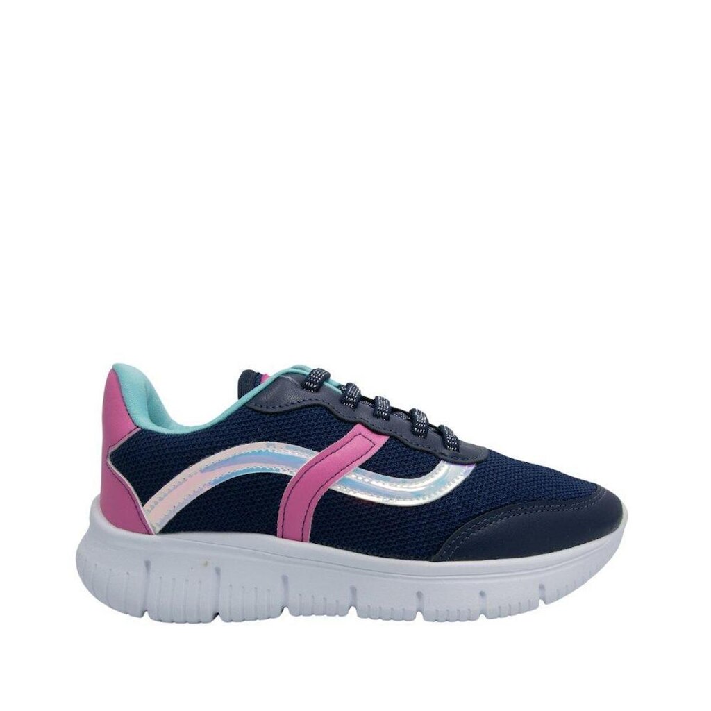 Tenis Pe Com Pe Marfim Detalhe Rosa
