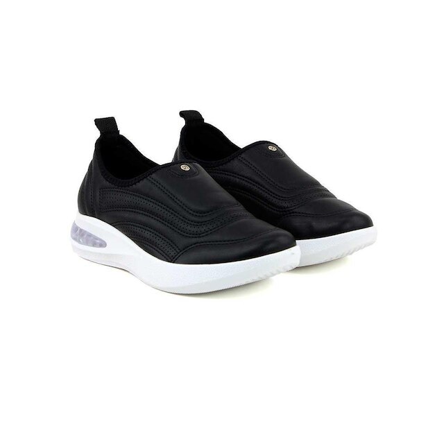 Tênis Piccadilly Softstep Salto Anabela Preto