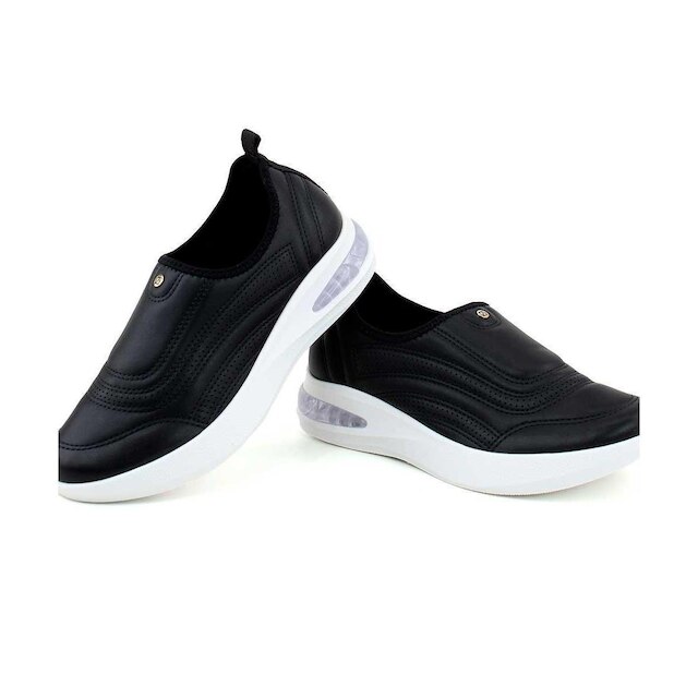 Tênis Piccadilly Softstep Salto Anabela Preto