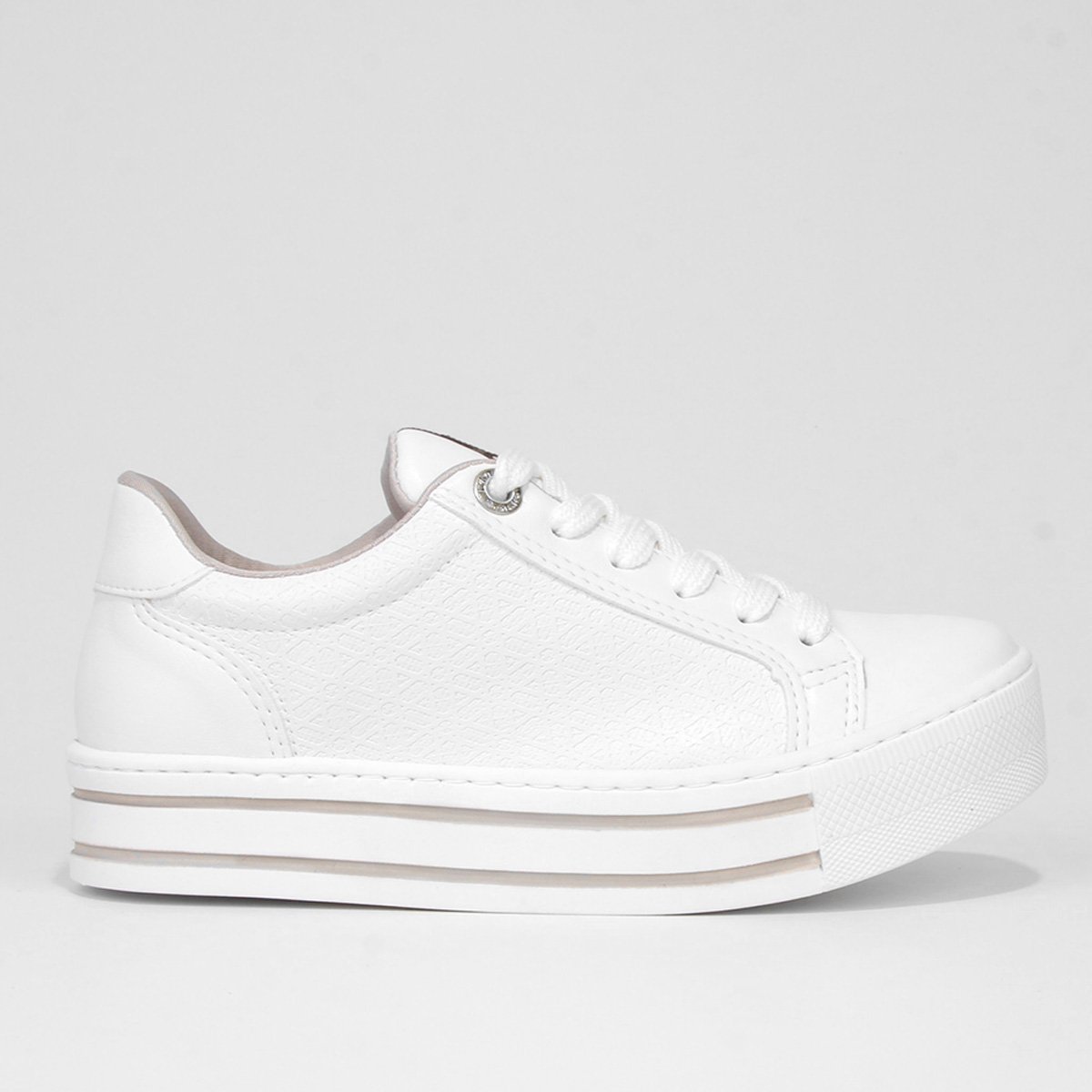 Tênis Plataforma Via Marte Cano Baixo Feminino - Branco Menor preço em Tênis Plataforma Via Marte Cano Baixo Feminino - Branco