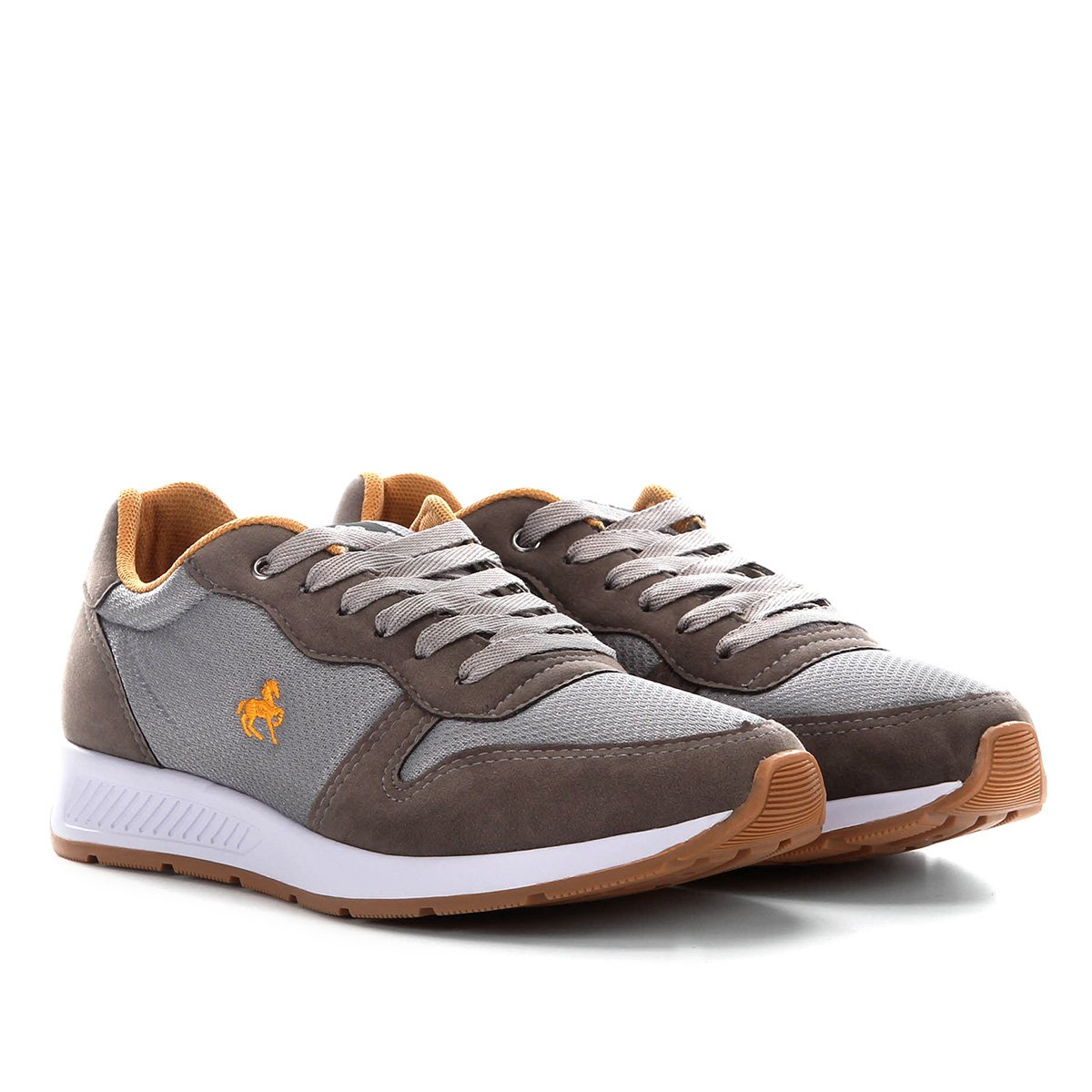 Tênis Polo Royal Scott - Cinza+Laranja Menor preço em Tênis Polo Royal Scott - Cinza+Laranja