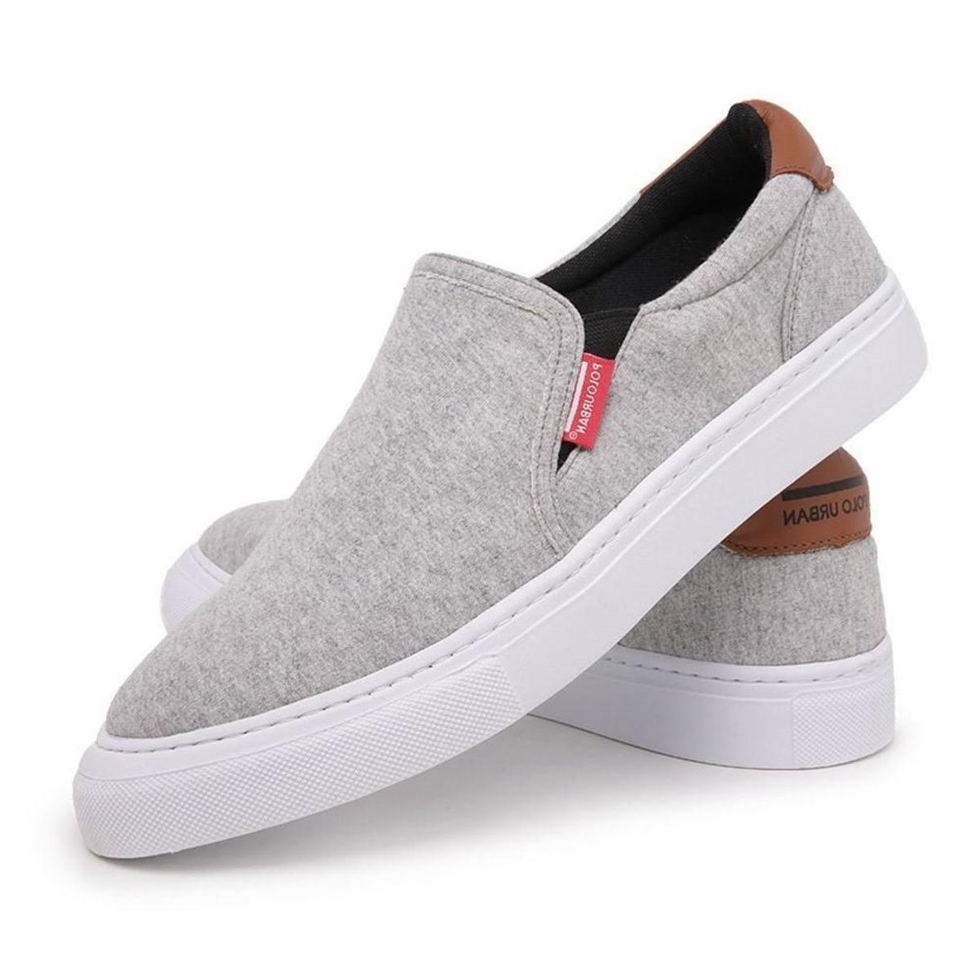 Look Tênis Slip On Masculino Tênis Polo Urban Slip On Masculino - Cinza | Zattini