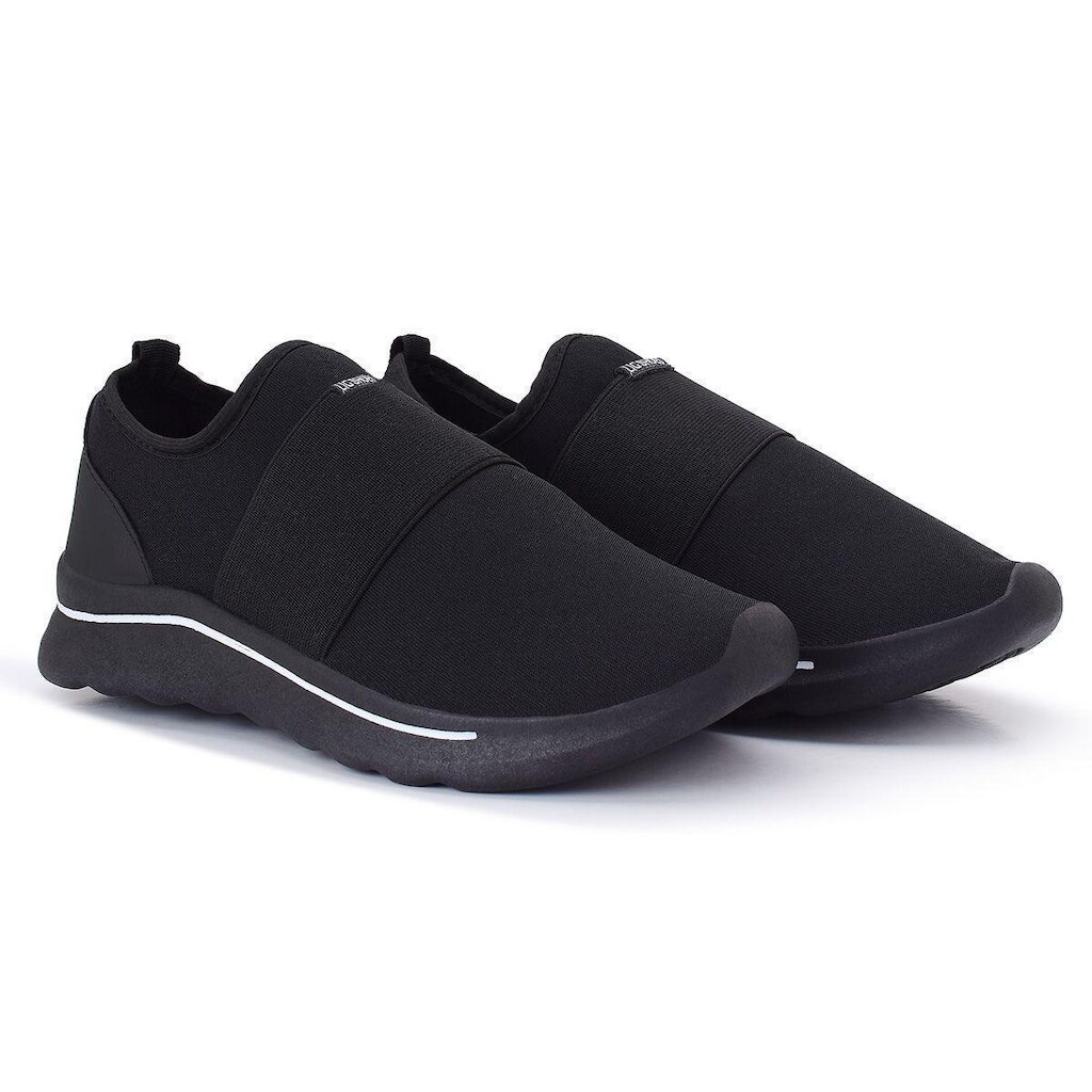 Tênis Preto Feminino Slip On Leve Conforto Estilo Leve Antiderrapante Anatômico Casual Esportivo