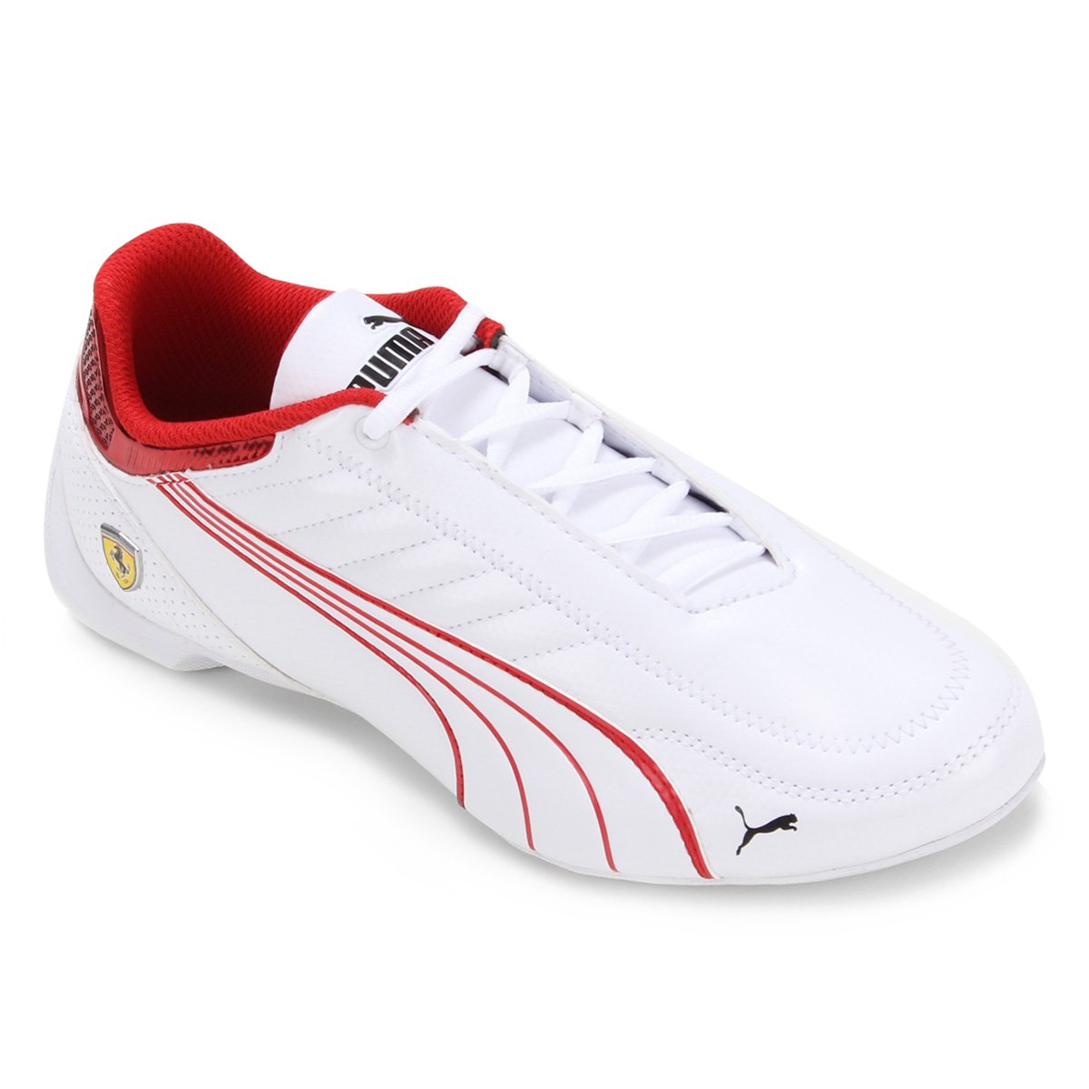 Tênis Puma Ferrari Race Future Kart Cat - Branco+Vermelho Menor preço em Tênis Puma Ferrari Race Future Kart Cat - Branco+Vermelho