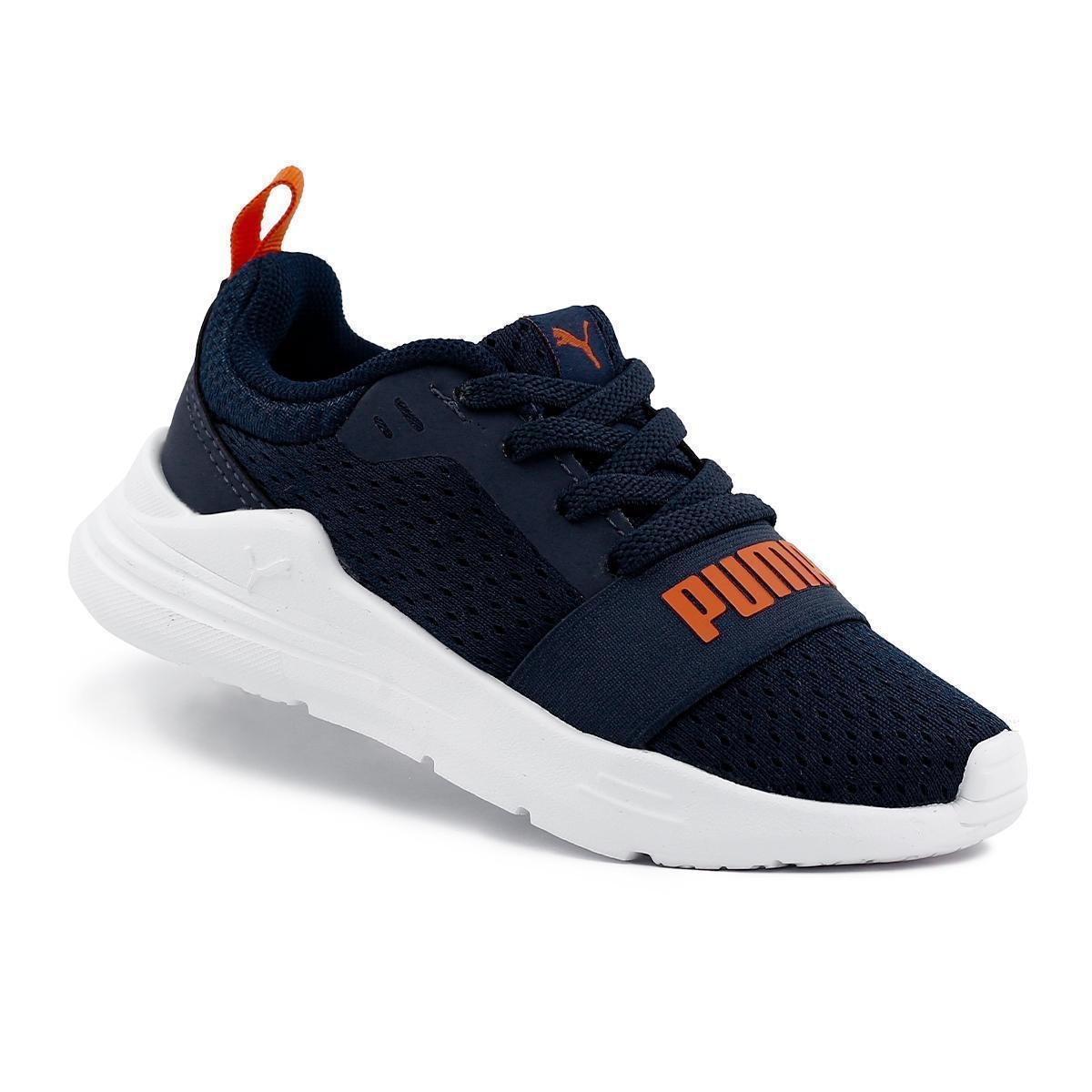 Tênis Puma Puma Wired Run - Marinho+Laranja Menor preço em Tênis Puma Puma Wired Run - Marinho+Laranja